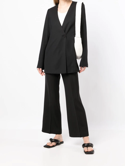 Goodious Cropped Boot-cut Trousers In Schwarz