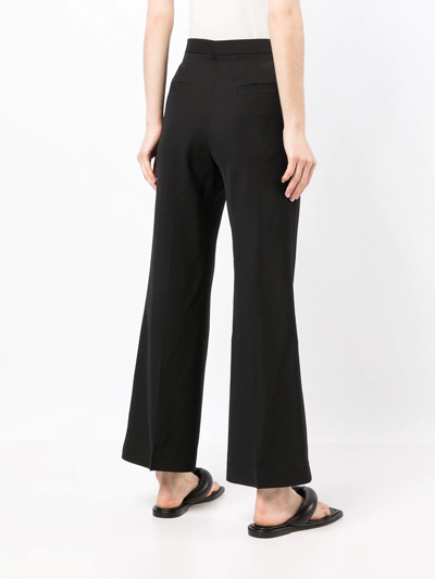 Shop Goodious Cropped Boot-cut Trousers In Schwarz
