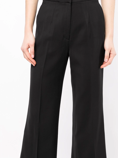 Goodious Cropped Boot-cut Trousers In Schwarz