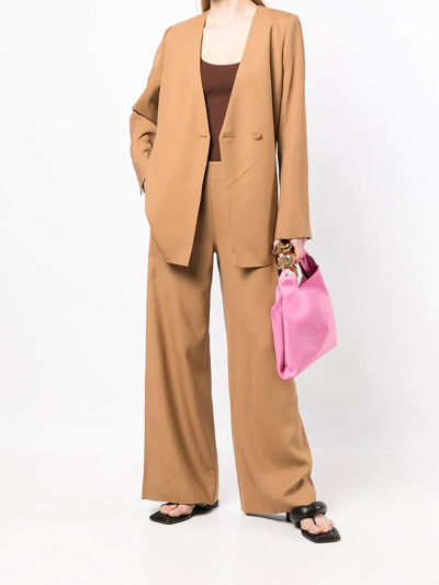 Shop Goodious Wide-leg Trousers In Braun
