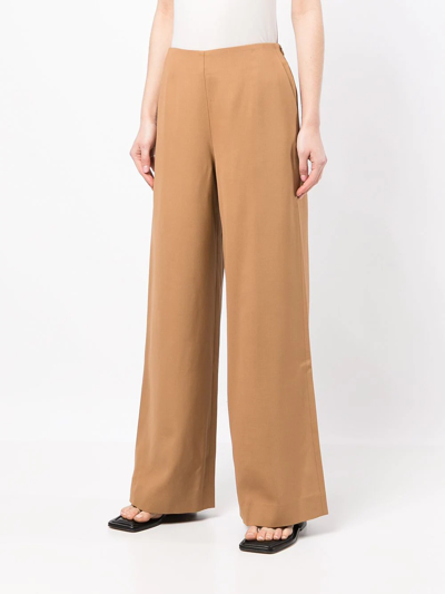 Shop Goodious Wide-leg Trousers In Braun