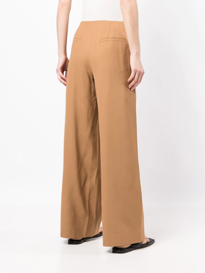 Shop Goodious Wide-leg Trousers In Braun