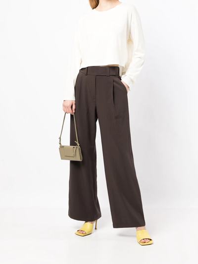 Shop Goodious Pleated Suit Trousers In Braun