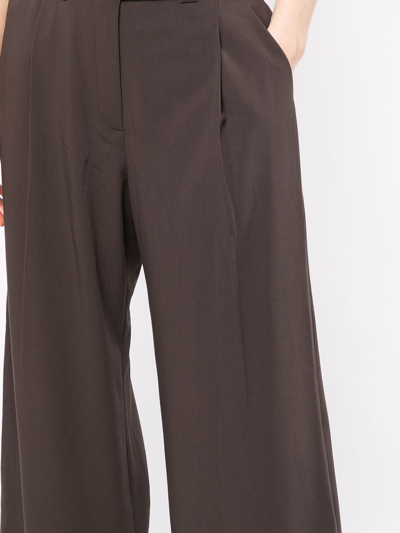 Shop Goodious Pleated Suit Trousers In Braun