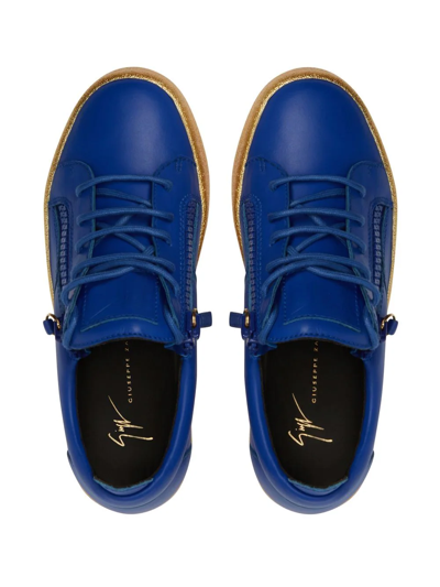 Giuseppe Zanotti Frankie Lace-up Trainers In Blue