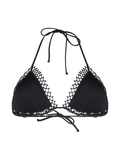 Shop La Perla Braided-detail Halterneck Bikini Top In Schwarz