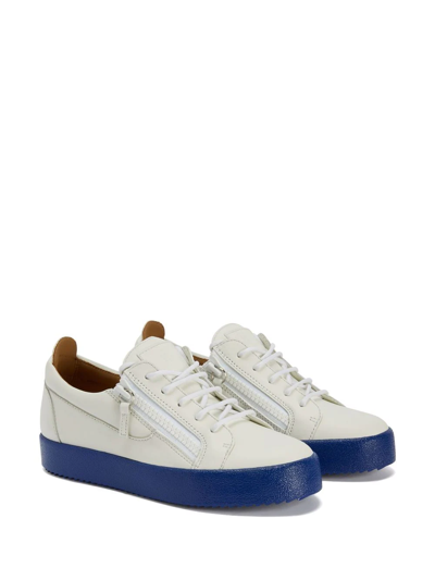 Shop Giuseppe Zanotti Frankie Low-top Sneakers In White