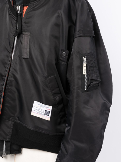 Shop Miharayasuhiro Deconstructed Bomber Jacket In Schwarz
