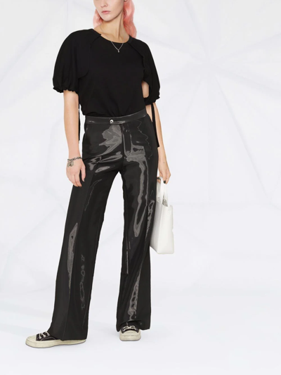 Yohji Yamamoto Puff-sleeve T-shirt In Schwarz