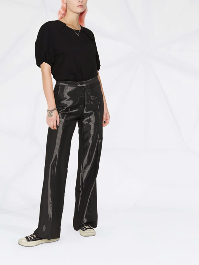 Yohji Yamamoto Puff-sleeve T-shirt In Schwarz