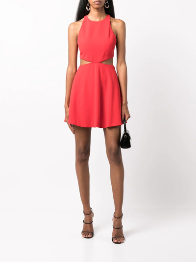 Shop Alice And Olivia Cara-mini-cut-out Dress In Rot