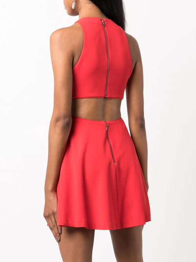 Shop Alice And Olivia Cara-mini-cut-out Dress In Rot