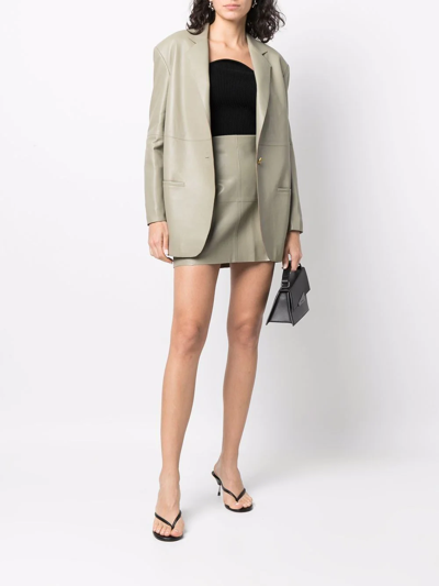 Shop Aeron High-waisted Leather Skirt In Grün