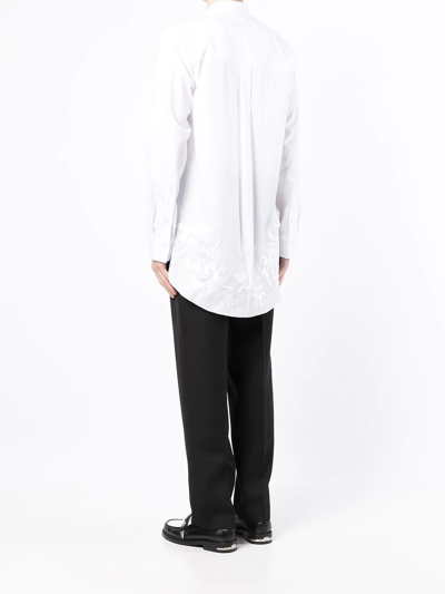 Shop Bed J.w. Ford Cotton Rose-detail Shirt In Weiss