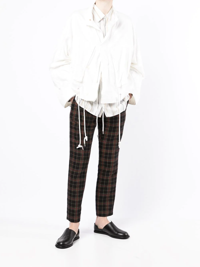 Shop Bed J.w. Ford Cotton-silk Blend Asymmetric Jacket In Weiss