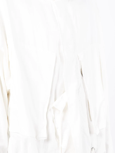 Shop Bed J.w. Ford Cotton-silk Blend Asymmetric Jacket In Weiss