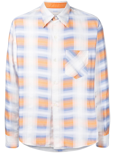 Shop Bed J.w. Ford Check-pattern Long-sleeved Shirt In Weiss