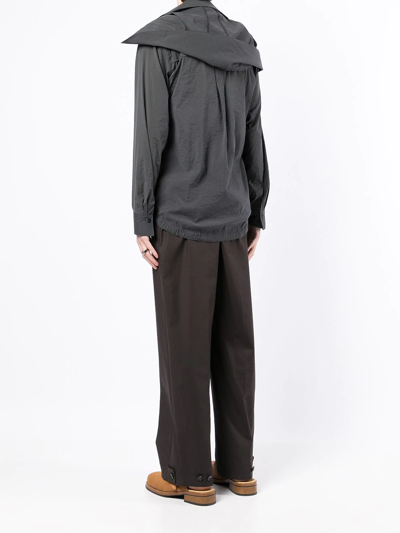 Shop Bed J.w. Ford Wide Hooded Blouse In Grau