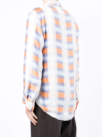 Shop Bed J.w. Ford Check-pattern Long-sleeved Shirt In Weiss