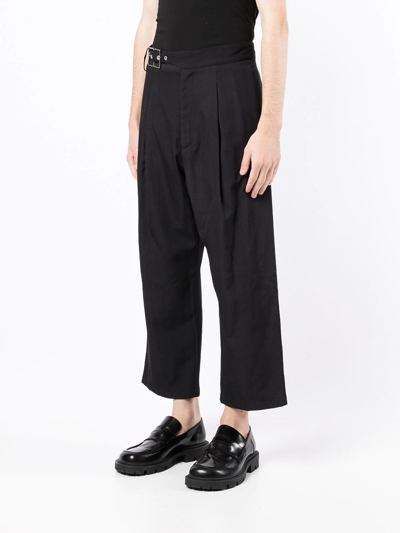 Shop Bed J.w. Ford Asymmetric Tapered Cropped Trousers In Blau