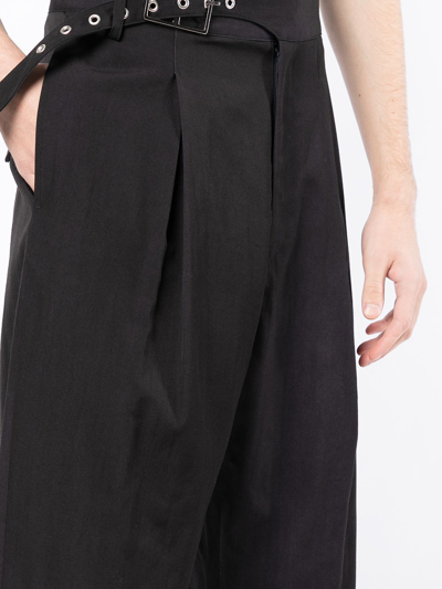 Shop Bed J.w. Ford Asymmetric Tapered Cropped Trousers In Blau