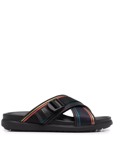 Paul Smith Corsini Crossover Sandals In Schwarz