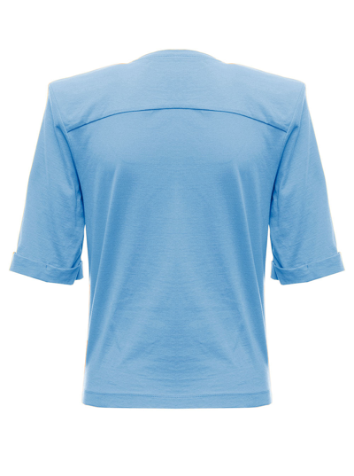 Shop Federica Tosi Woman's Light  Blue Cotton T-shirt