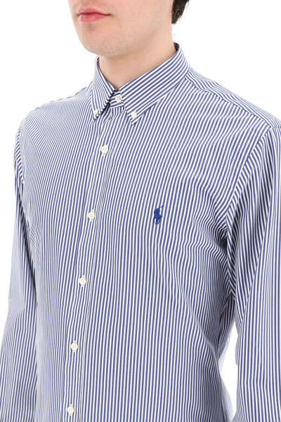 Shop Polo Ralph Lauren Striped Cotton Shirt In Blue,white