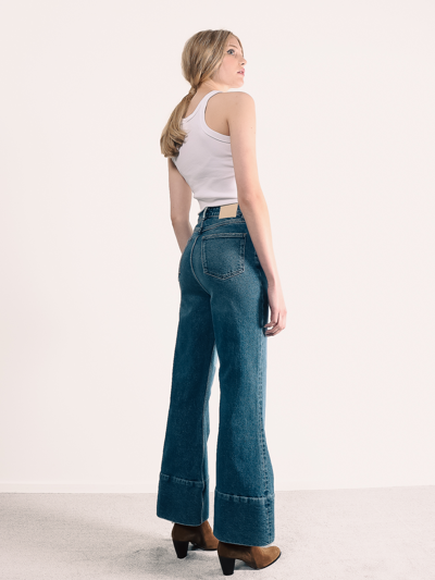 Shop Amendi Joni Flare Jeans In Mid Blue