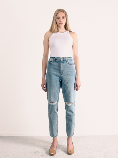 Shop Amendi Rosie Mom Jeans In Light Blue