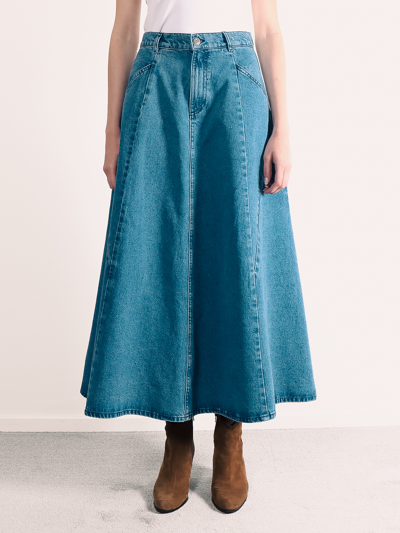 Shop Amendi Kristina Denim Skirt In Mid Blue