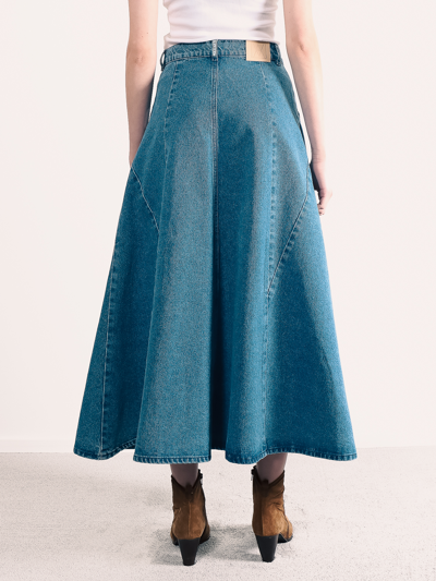 Shop Amendi Kristina Denim Skirt In Mid Blue
