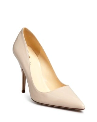 Shop Kate Spade New York Licorice Patent High-heel Pointed Toe Pumps In Powder