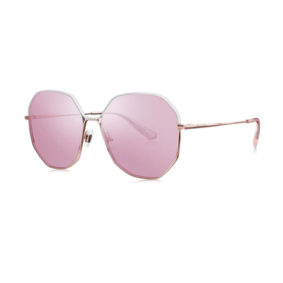 Shop Bolon Kelly Pink Geometric Ladies Sunglasses Bl7083 B90 58 In Gold / Pink / Rose / Rose Gold / Silver