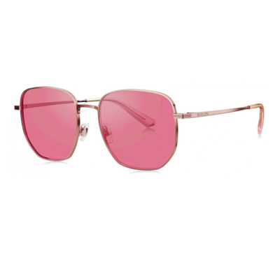Shop Bolon Manhattan Pink Square Unisex Sunglasses Bl7088 E31 55 In Gold / Pink / Rose / Rose Gold