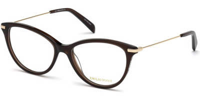 Shop Emilio Pucci Demo Cat Eye Ladies Eyeglasses Ep5082 048 54 In Brown / Dark