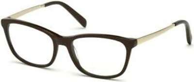 Shop Emilio Pucci Demo Rectangular Ladies Eyeglasses Ep5068 048 54 In Brown / Dark