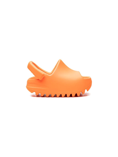 Adidas Originals Yeezy "enflame Orange" Slides In Orange