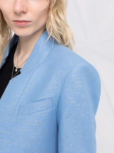 Shop Zadig & Voltaire Button-front Blazer In Blue