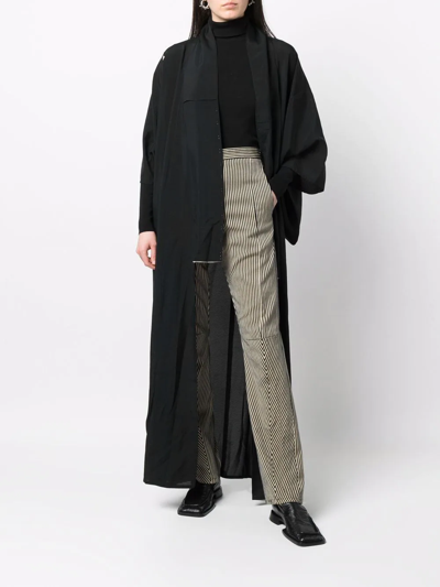 Pre-owned Comme Des Garçons 条纹直筒长裤（2000年代典藏款） In Black