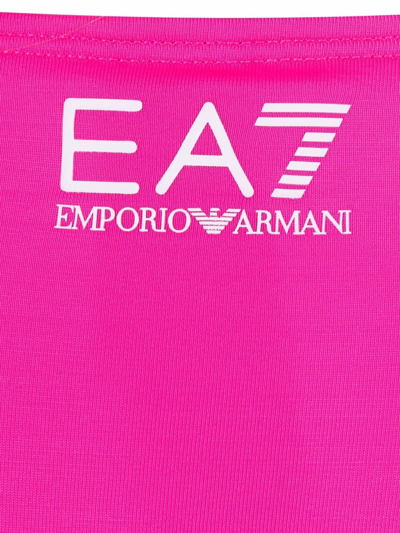 Ea7 Logo-print Underwire Bikini In Pink
