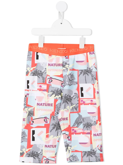 Shop Kenzo Graphic-print Bicycle Shorts In Multicolour