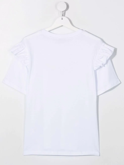 Shop Pinko Teen Logo-print Short-sleeved T-shirt In White