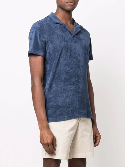 Shop Orlebar Brown Chest-pocket Polo Shirt In Blue