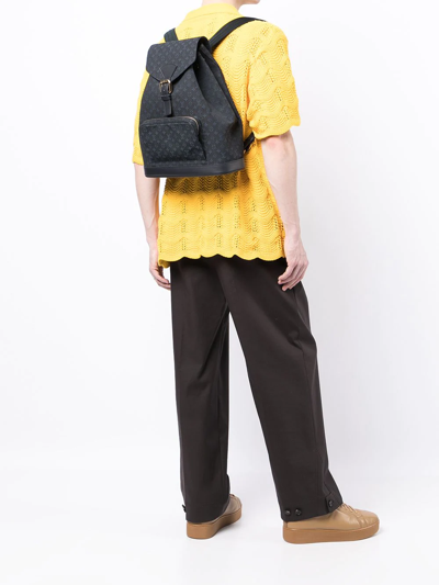 Pre-owned Louis Vuitton 2003  Monogram Montsouris Gm Backpack In Black