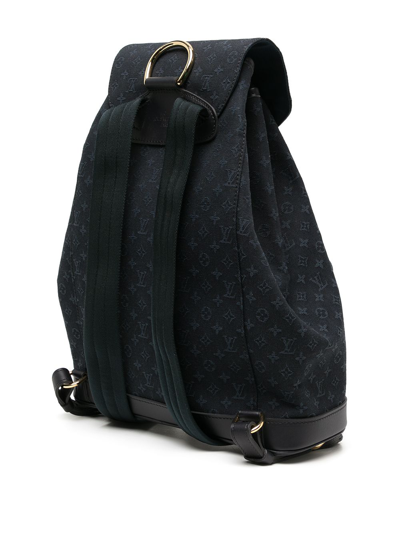 Pre-owned Louis Vuitton 2003  Monogram Montsouris Gm Backpack In Black