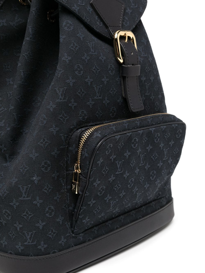 Pre-owned Louis Vuitton 2003  Monogram Montsouris Gm Backpack In Black
