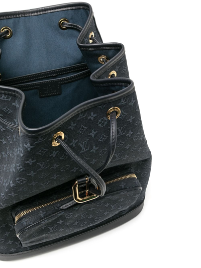 Pre-owned Louis Vuitton 2003  Monogram Montsouris Gm Backpack In Black