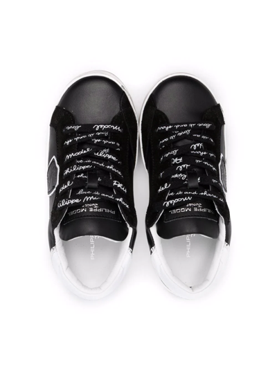Shop Philippe Model Paris Veau Lace-up Sneakers In Black