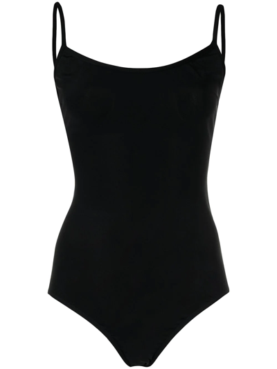 Pre-owned Chanel 1980-1990s Square Neck Swimsuit In Black | ModeSens
